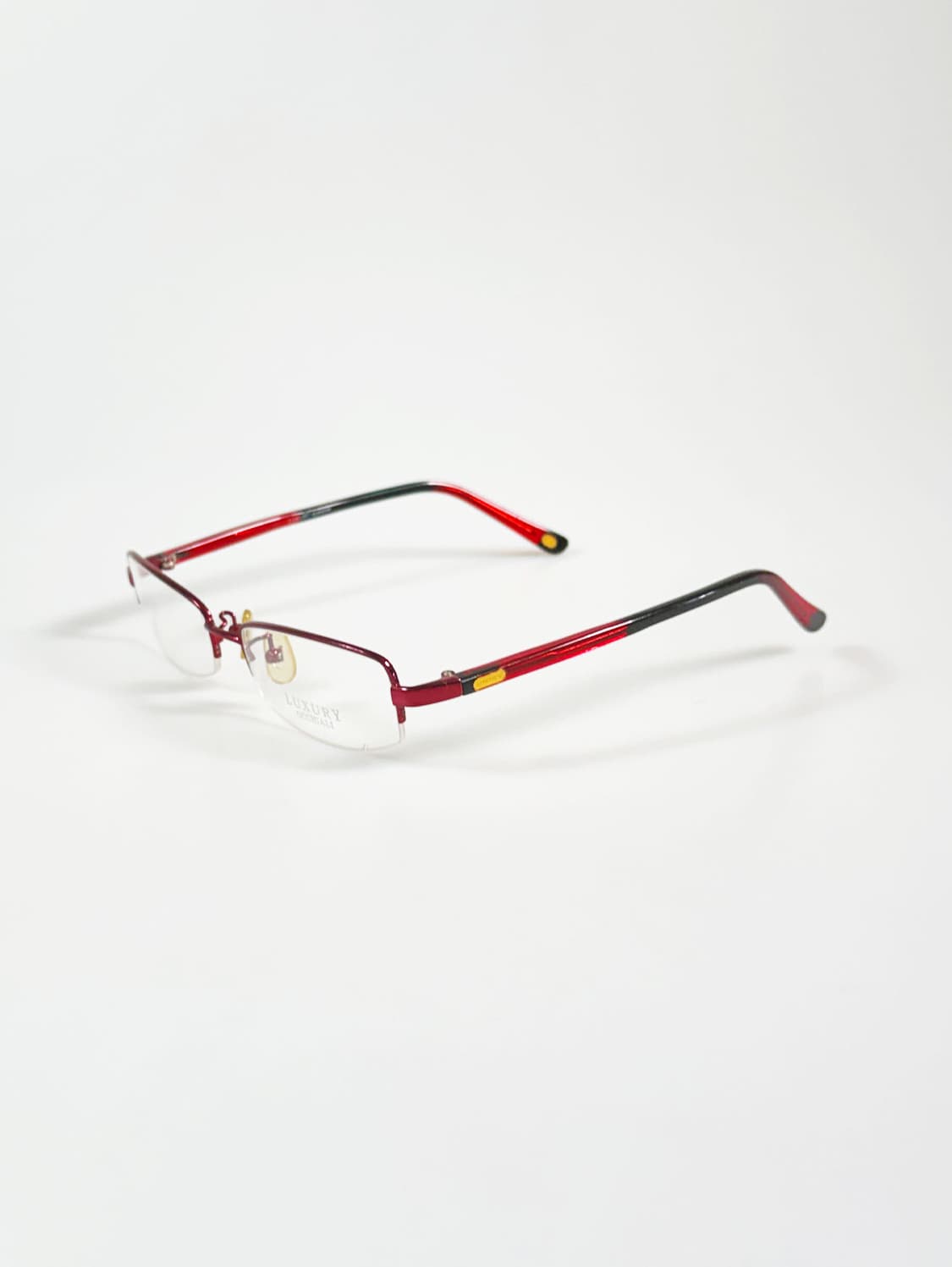 LUXURY OCCHIALI 레드 반무테 스퀘어 메탈 빈티지 안경 상품이미지3