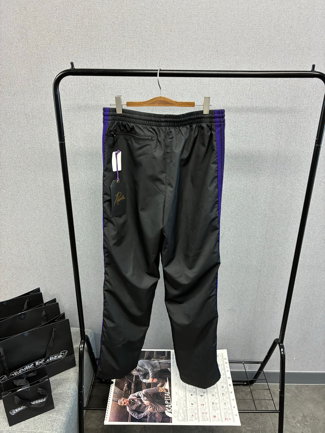 새상품) 니들스x비버 별주한정 블랙 나일론팬츠S 상품이미지3