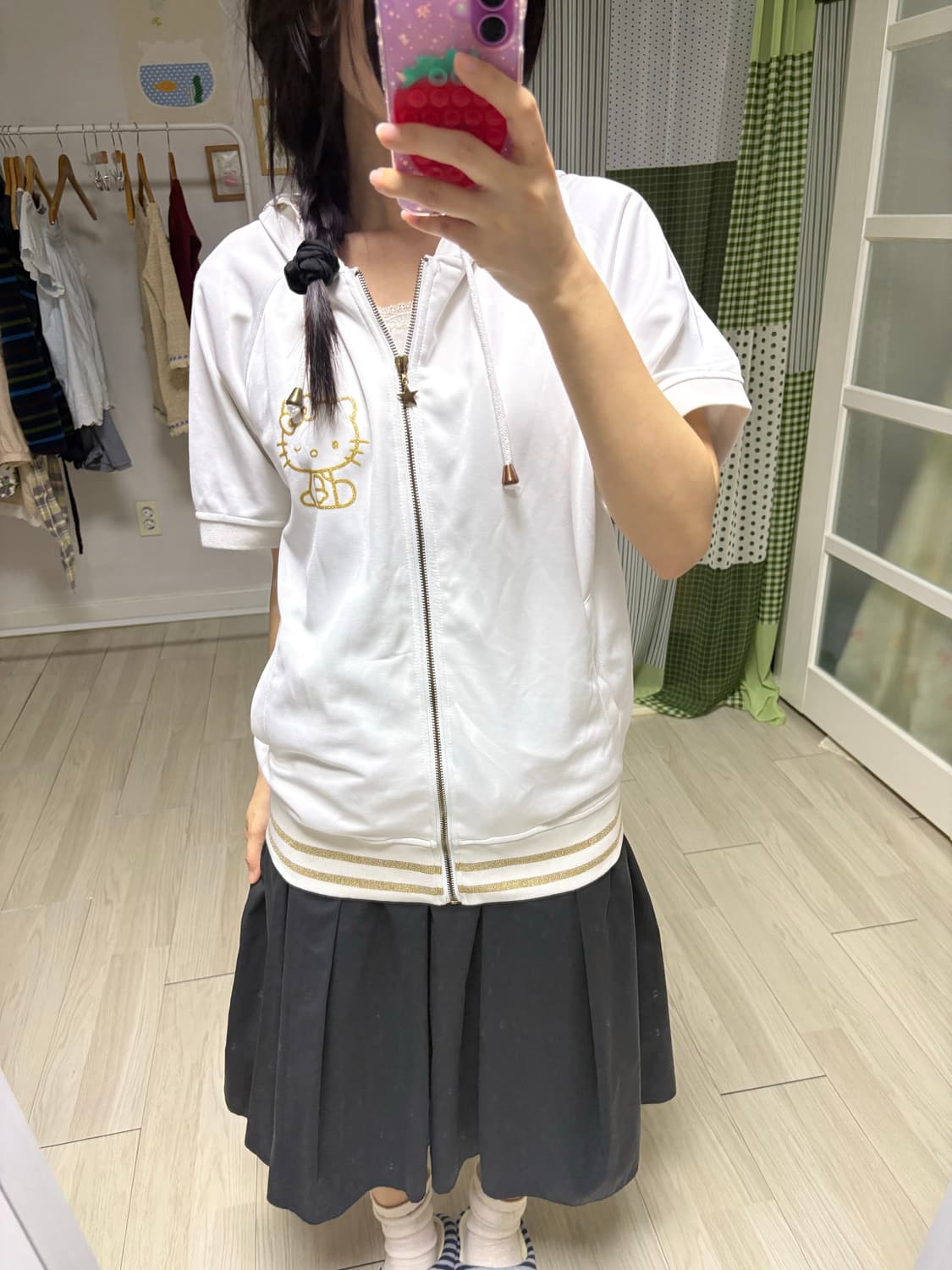 키티 골드 반소매 후드집업 상품이미지10