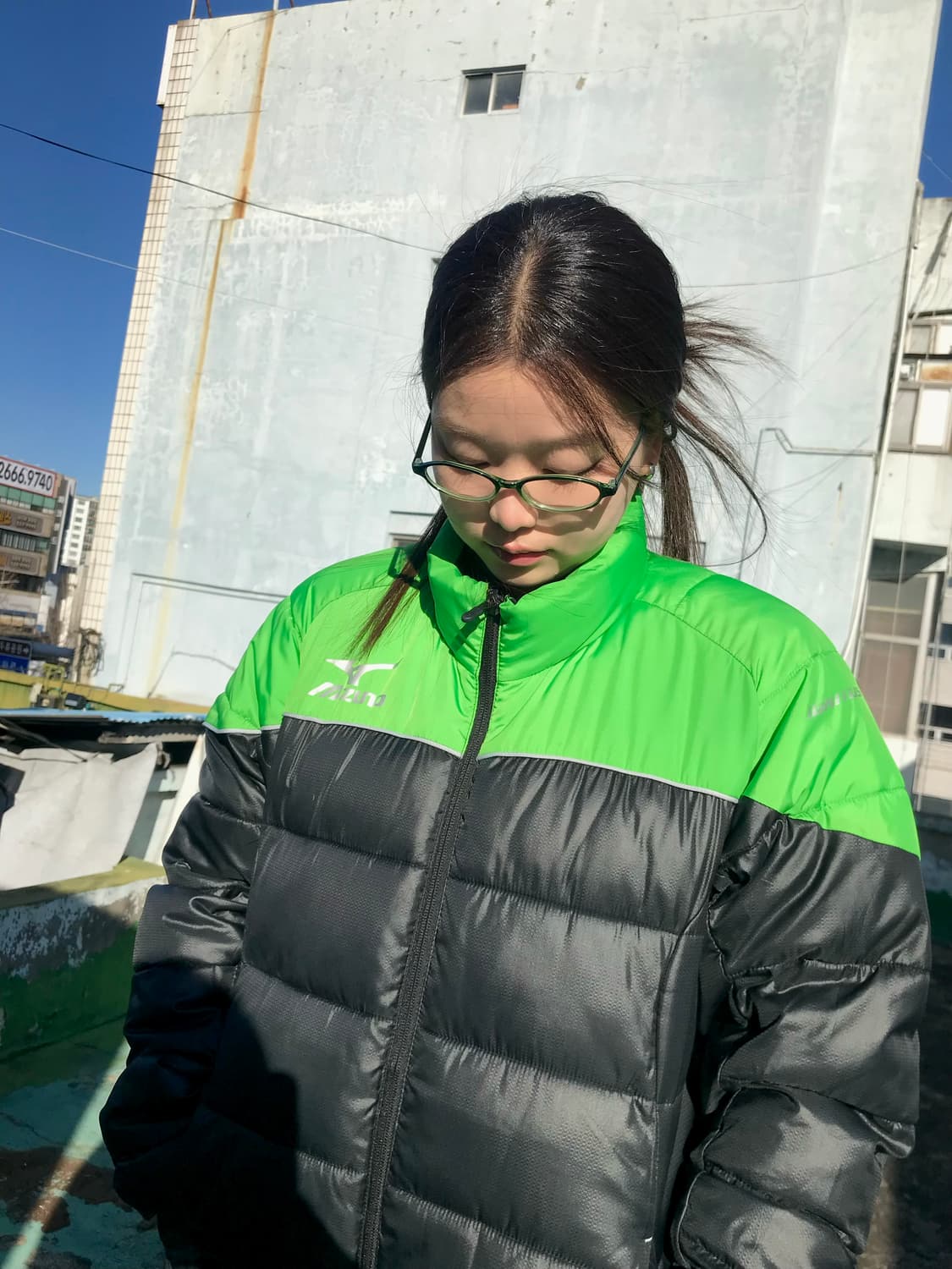 미즈노 형광팬 한 줄 패딩  상품이미지5