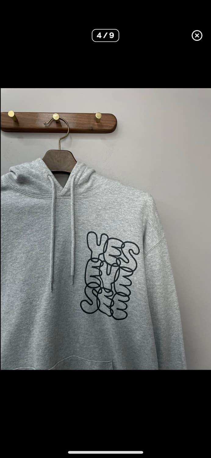 예스아이씨 베이직로고 그레이 후드티 A3393 상품이미지3