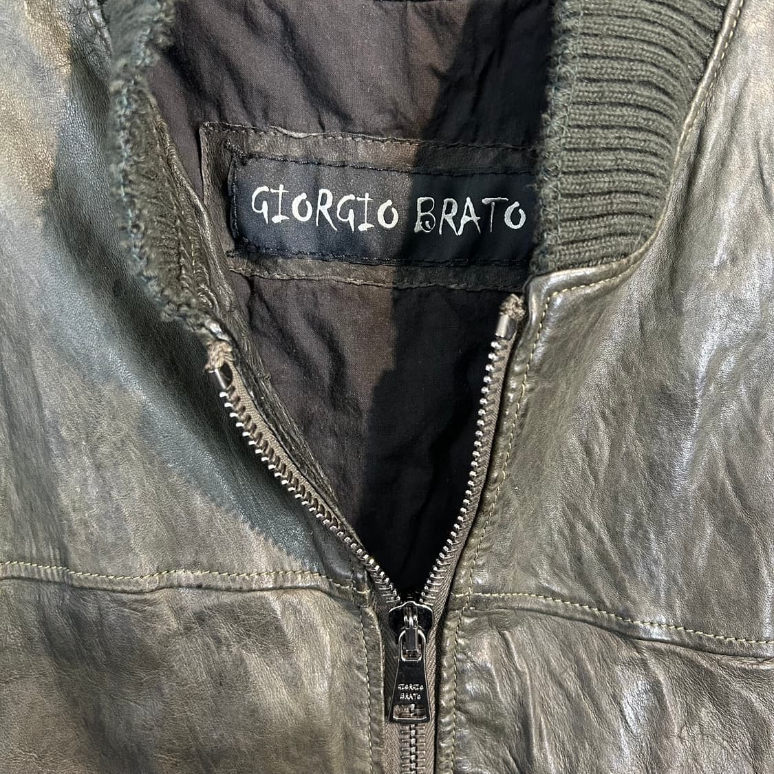 조르지오 브라토 쉽스킨 레더 봄버 자켓 상품이미지5