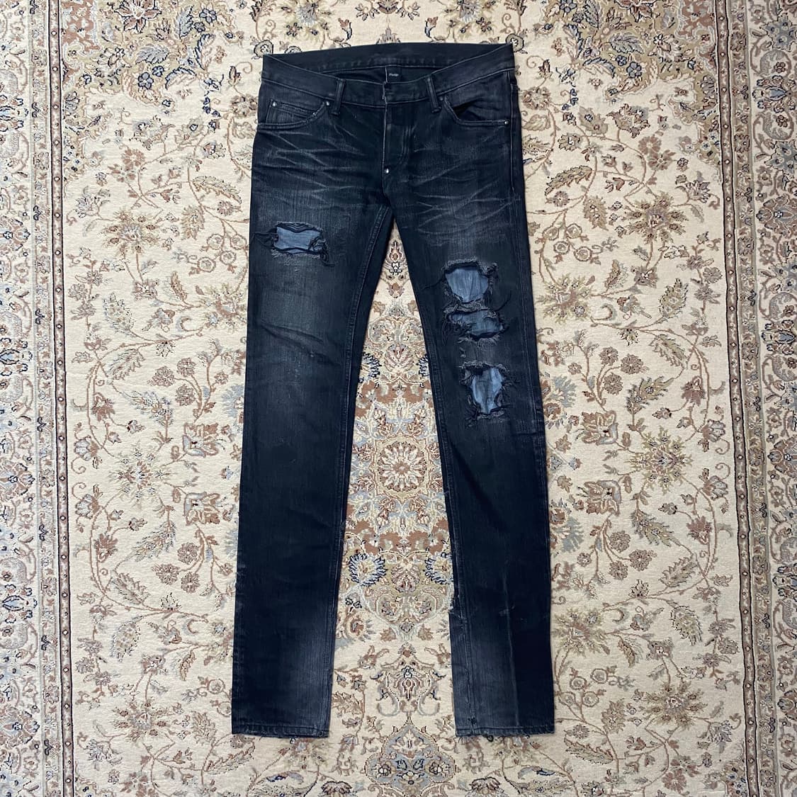 [46] 플레지 디스트레스드 페인팅 스키니진 상품이미지1