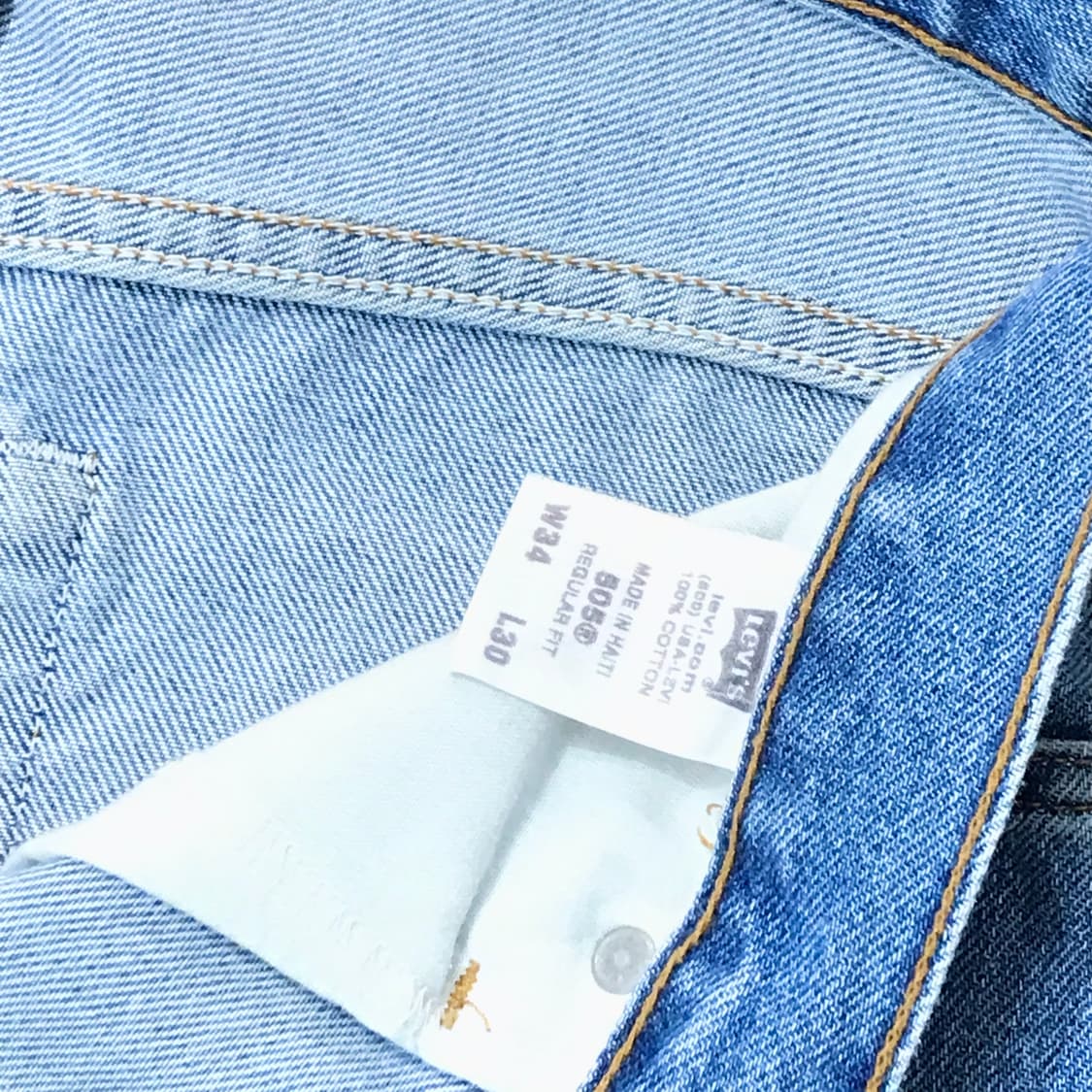 리바이스 505 연청 중청 데님 팬츠 청바지 허리 34 사이즈 상품이미지6
