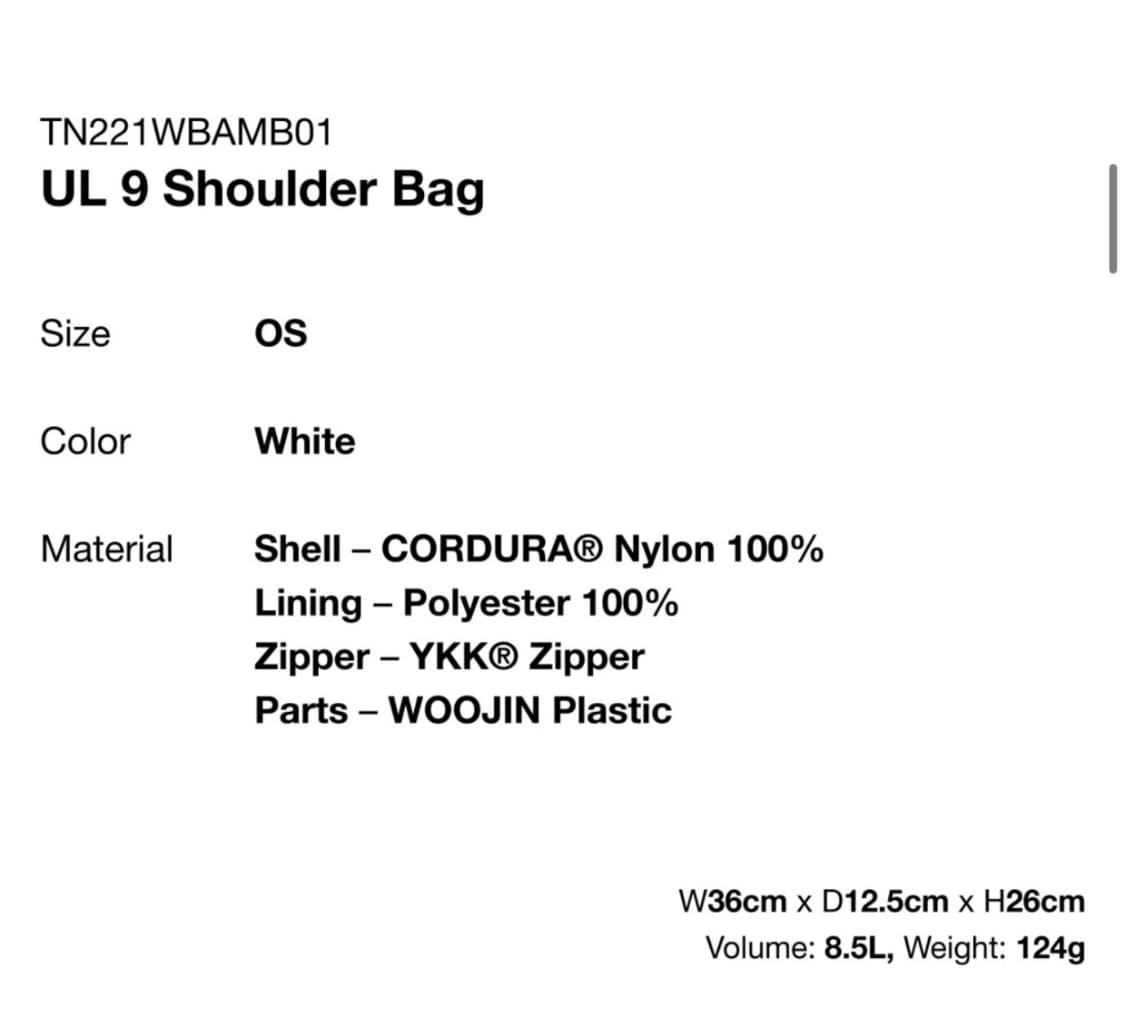 디스이즈네버댓UL 9 Shoulder Bag White 메신저백 상품이미지6