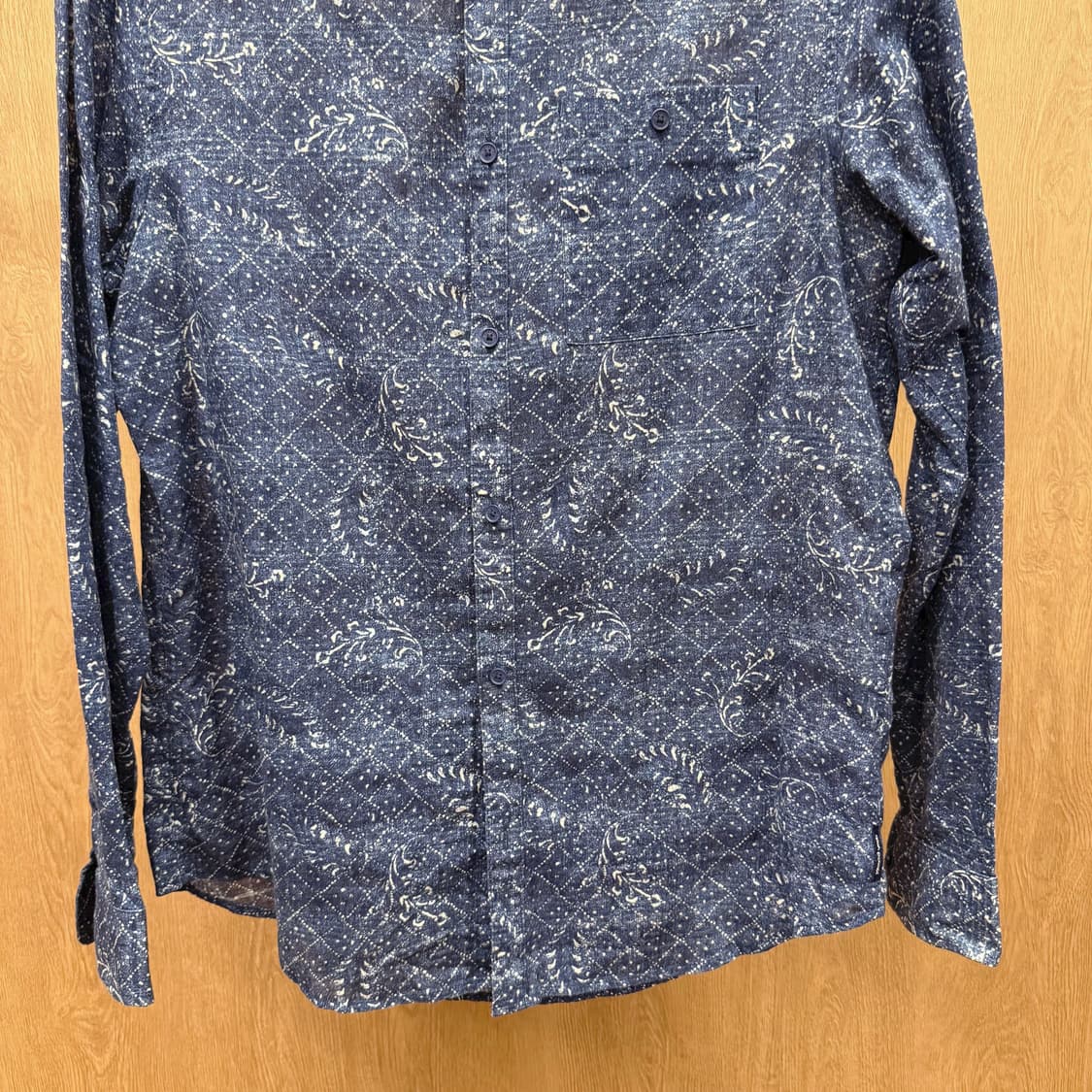 아르마니 익스체인지 패턴 셔츠 블라우스 페이즐리 프린트 디테일 네이비 상품이미지5