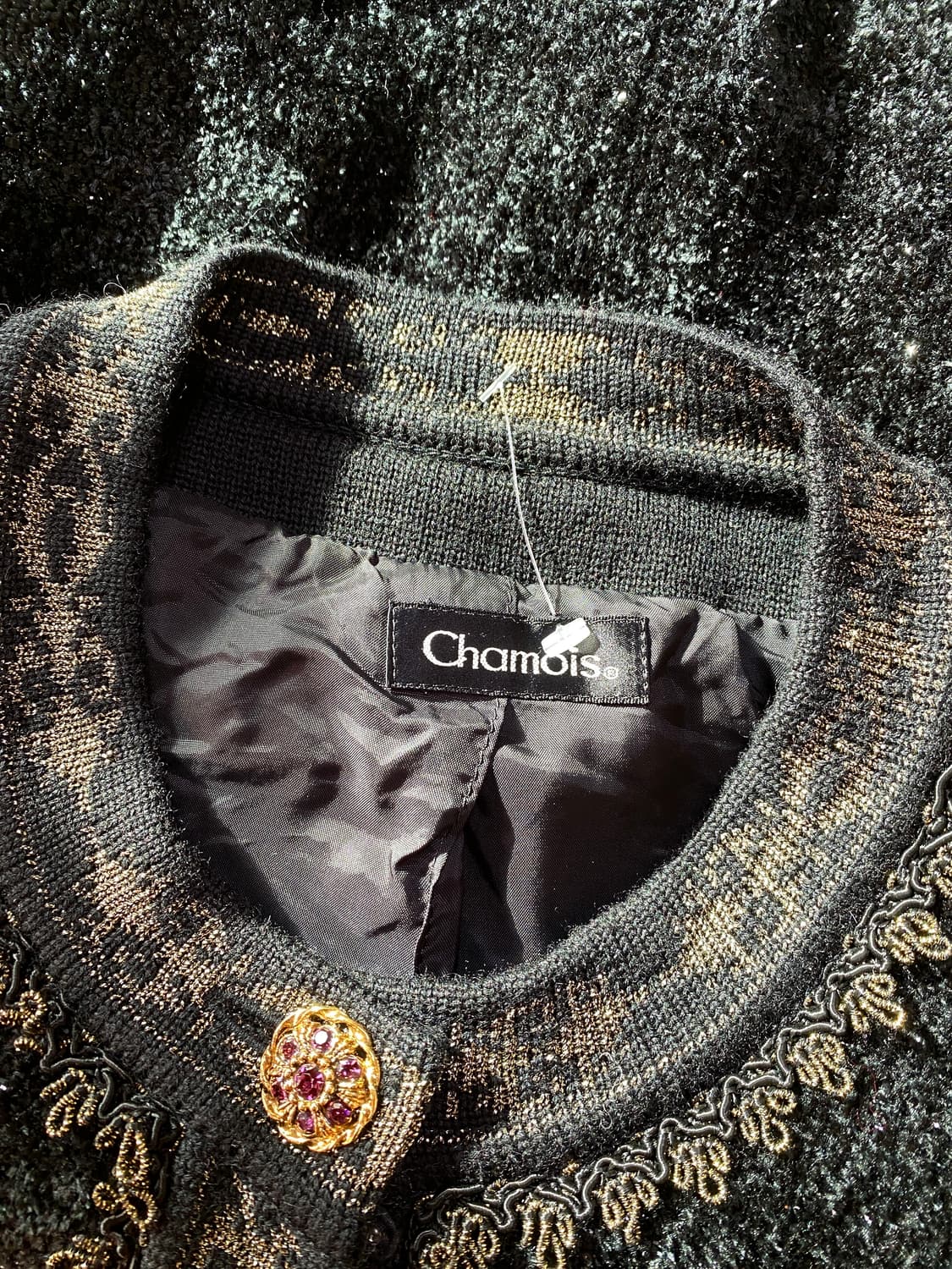 Vintage Black Wool Gold-Button Antique J 상품이미지6