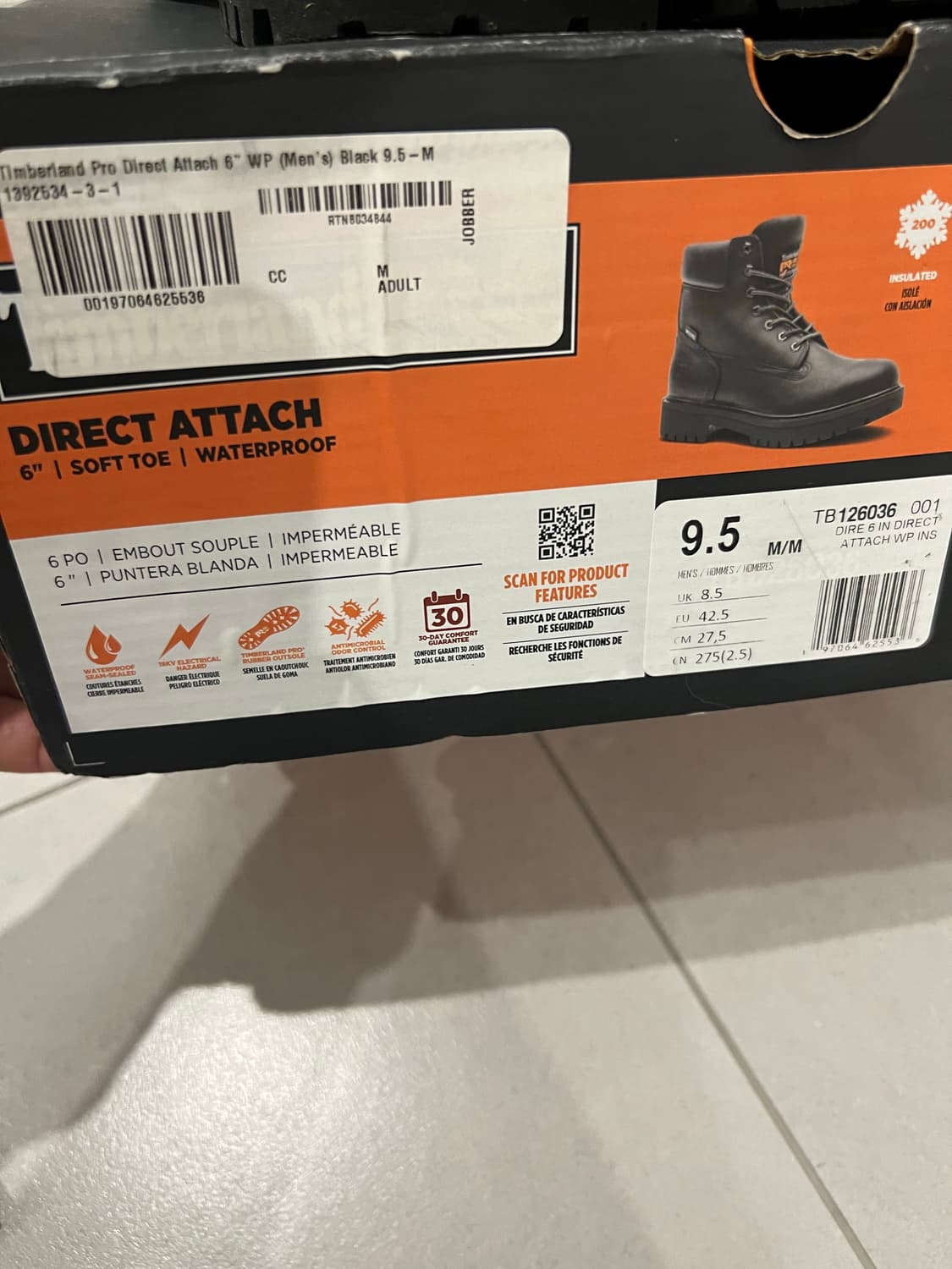 팀버랜드 프로 다이렉트 어태치 6인치 소프트토 블랙 275M 상품이미지9