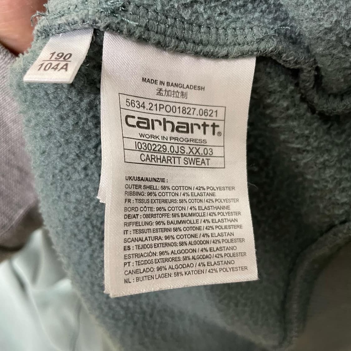 칼하트 WIP 엠브로이드 아치로고 맨투맨 상품이미지6