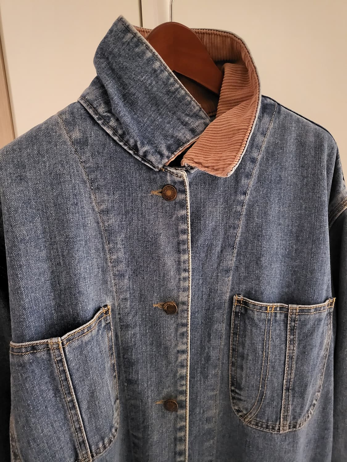 데님 청자켓 남녀공용 핏 상품이미지3