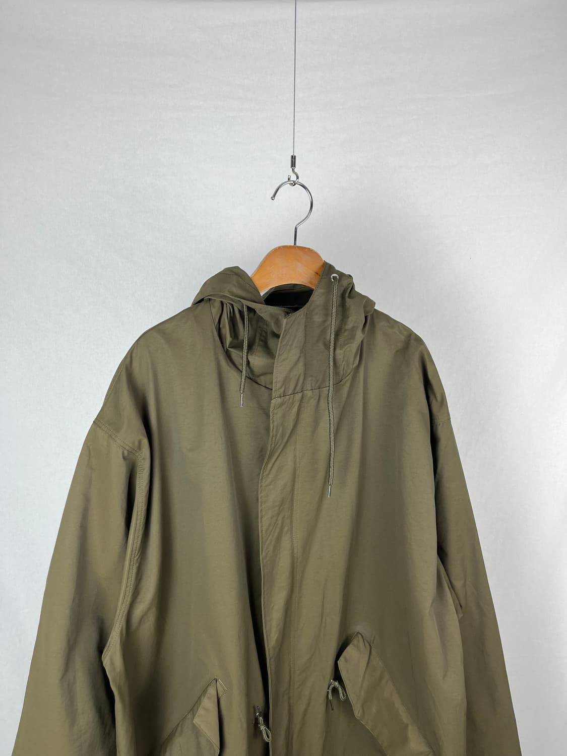 Vintage 카키컬러 후드 야상 상품이미지3
