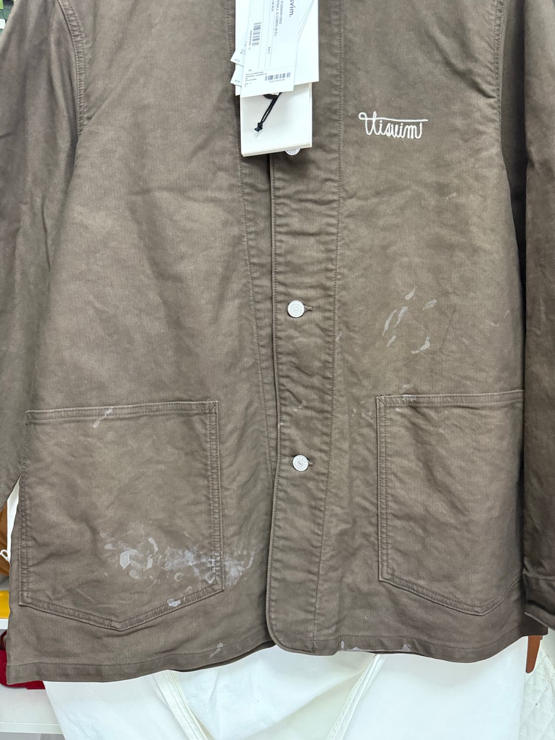 비즈빔25AW coverall 커버롤 자켓 네츄럴 머드 다잉 이세탄 전시 상품이미지3