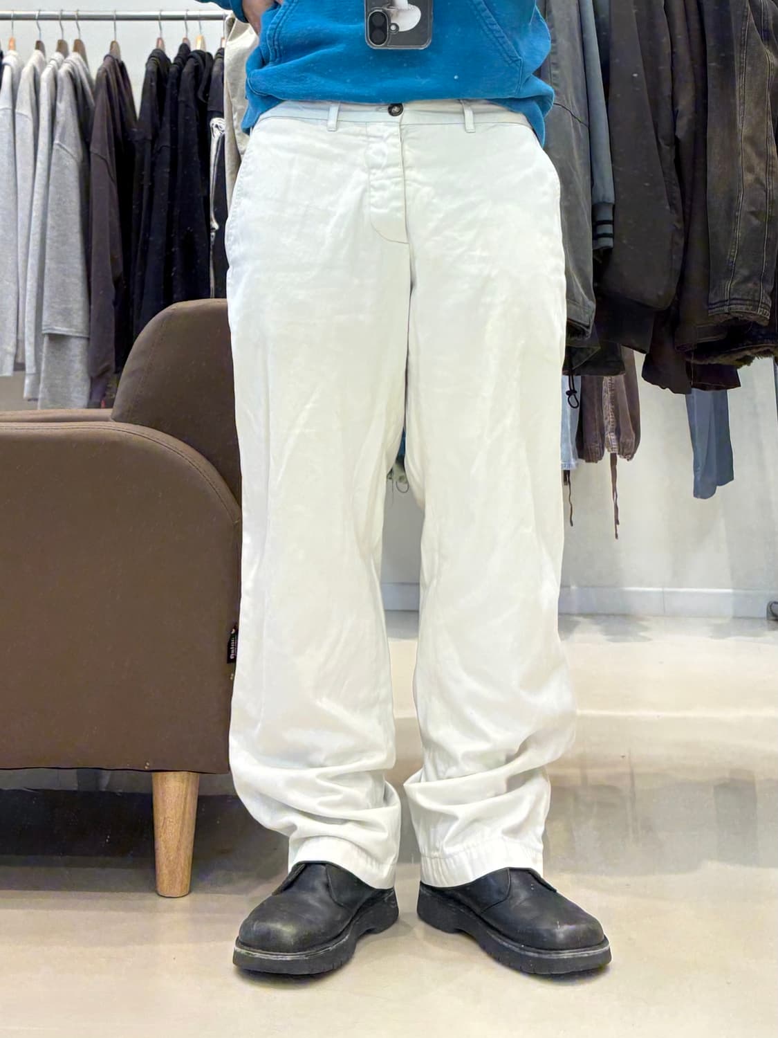 프라다 화이트 코튼 팬츠 상품이미지9