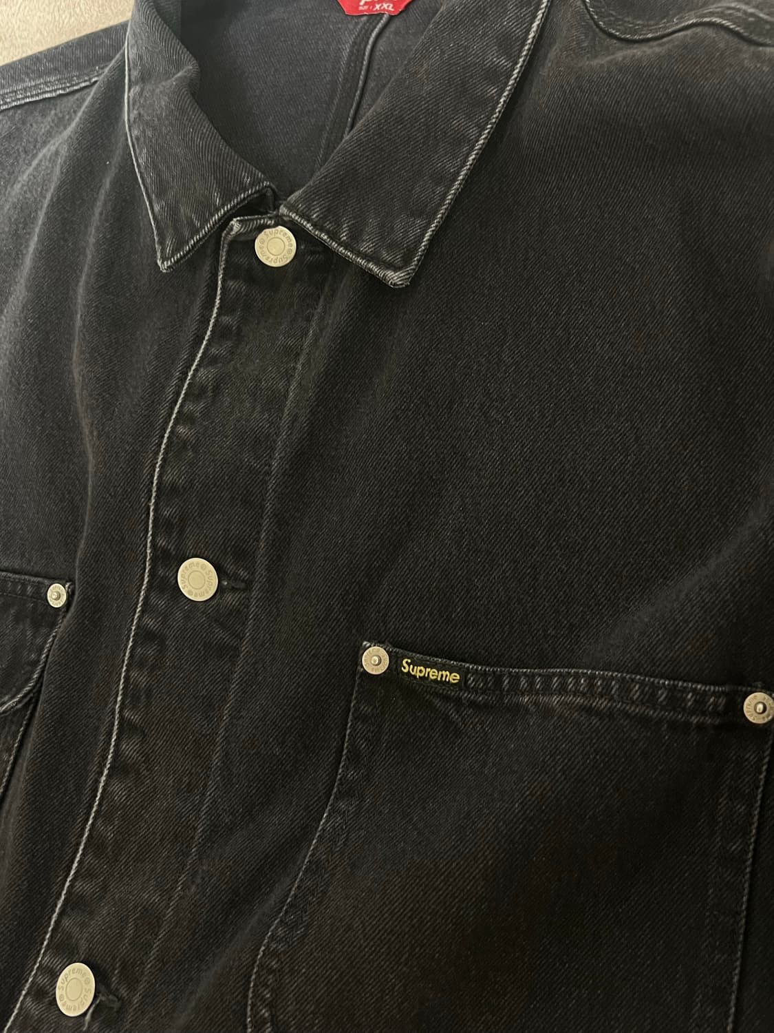 [XXL] 슈프림 데님 초어 트러커 자켓 블랙 상품이미지3