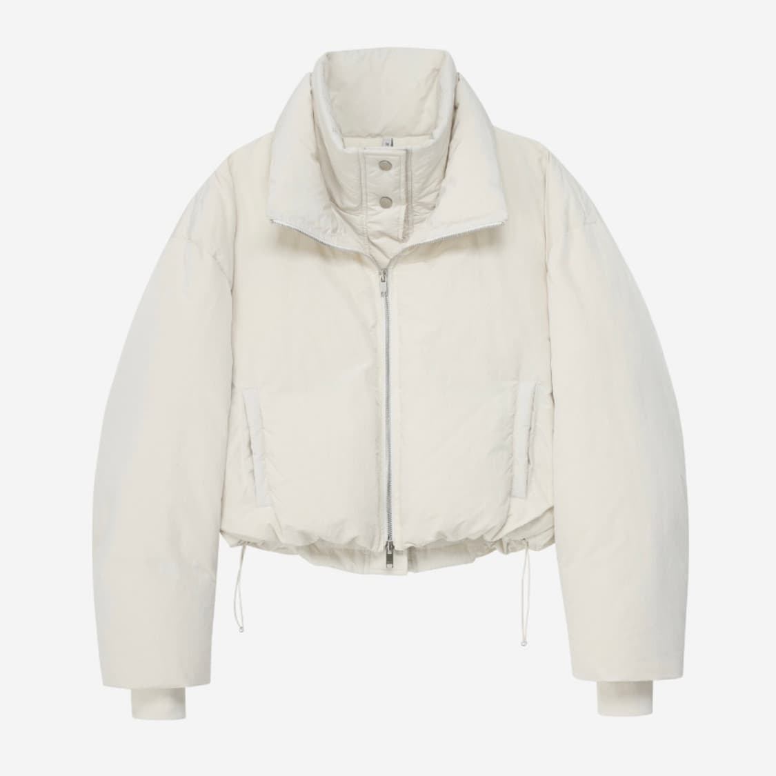 노이어 크롭 레이어드 푸퍼 자켓 패딩 오프 화이트 36 상품이미지4