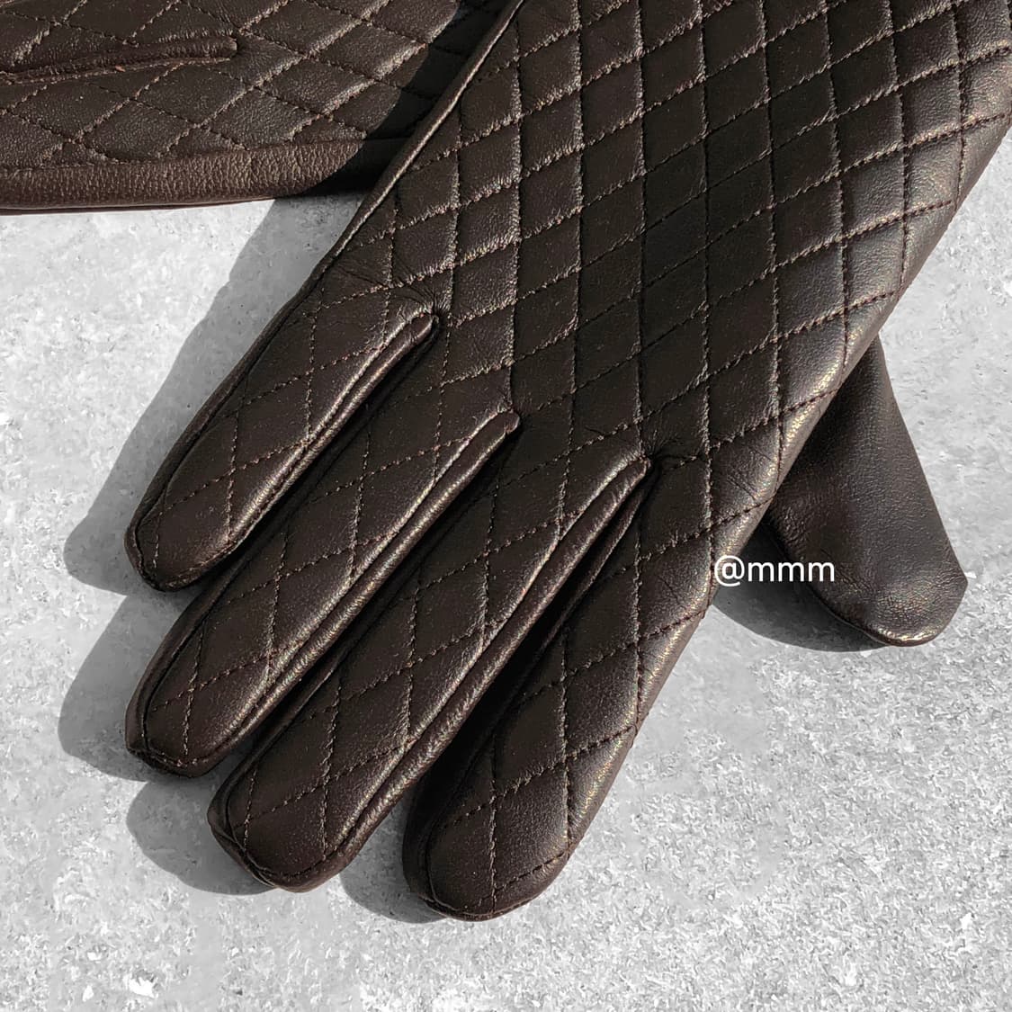 [Unisex] 스마트터치 퀼팅 가죽 장갑 브라운 상품이미지5