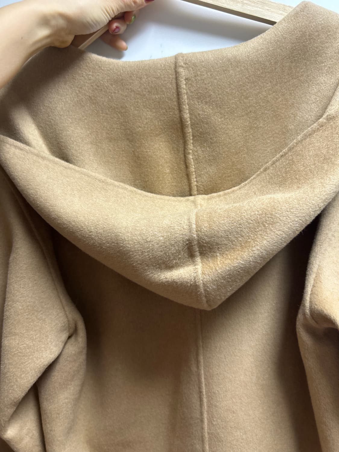 아르켓 새옷 더블 울핸드메이드 후드 코트 카멜  상품이미지9