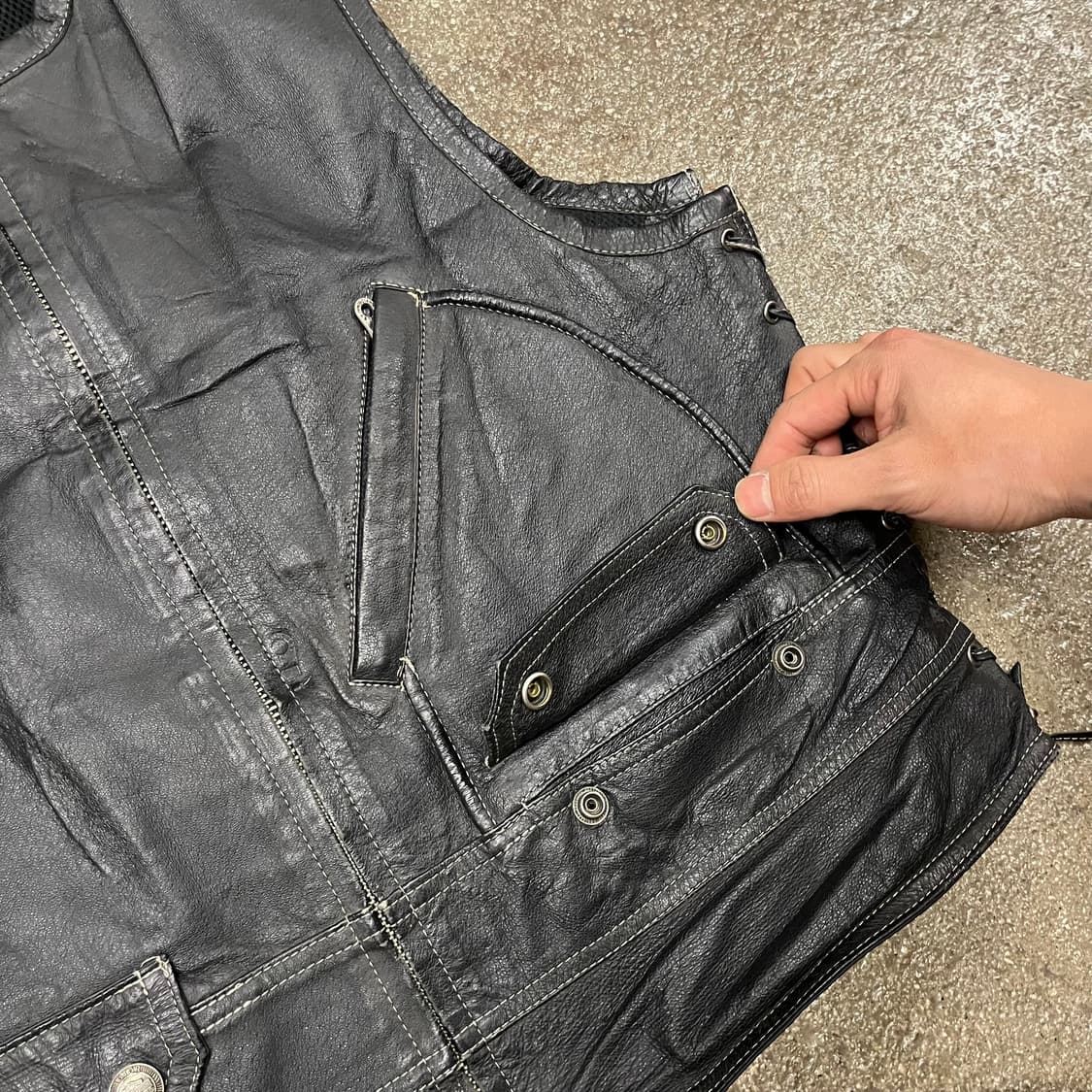 90s 할리데이비슨 가죽 베스트 (105) 상품이미지4