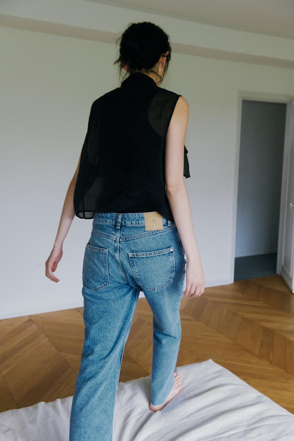 (새상품) ZARA 자라 프릴 세미 시스루탑 상품이미지5