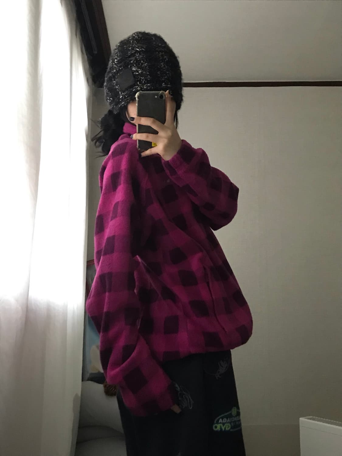 콜롬비아 플럼 체크 후리스 상품이미지3