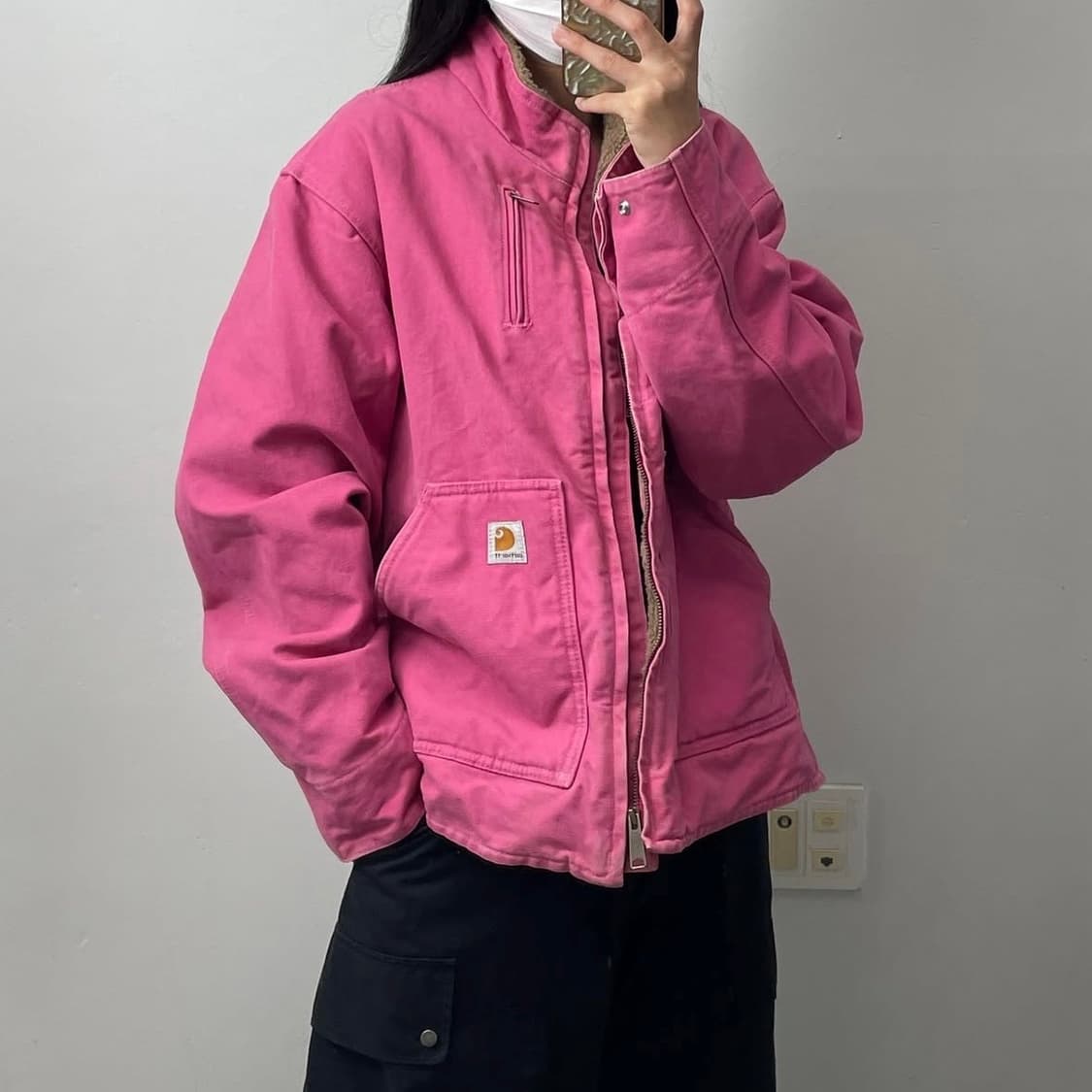 칼하트 디트로이트 자켓 핫핑크 마젠타 상품이미지2