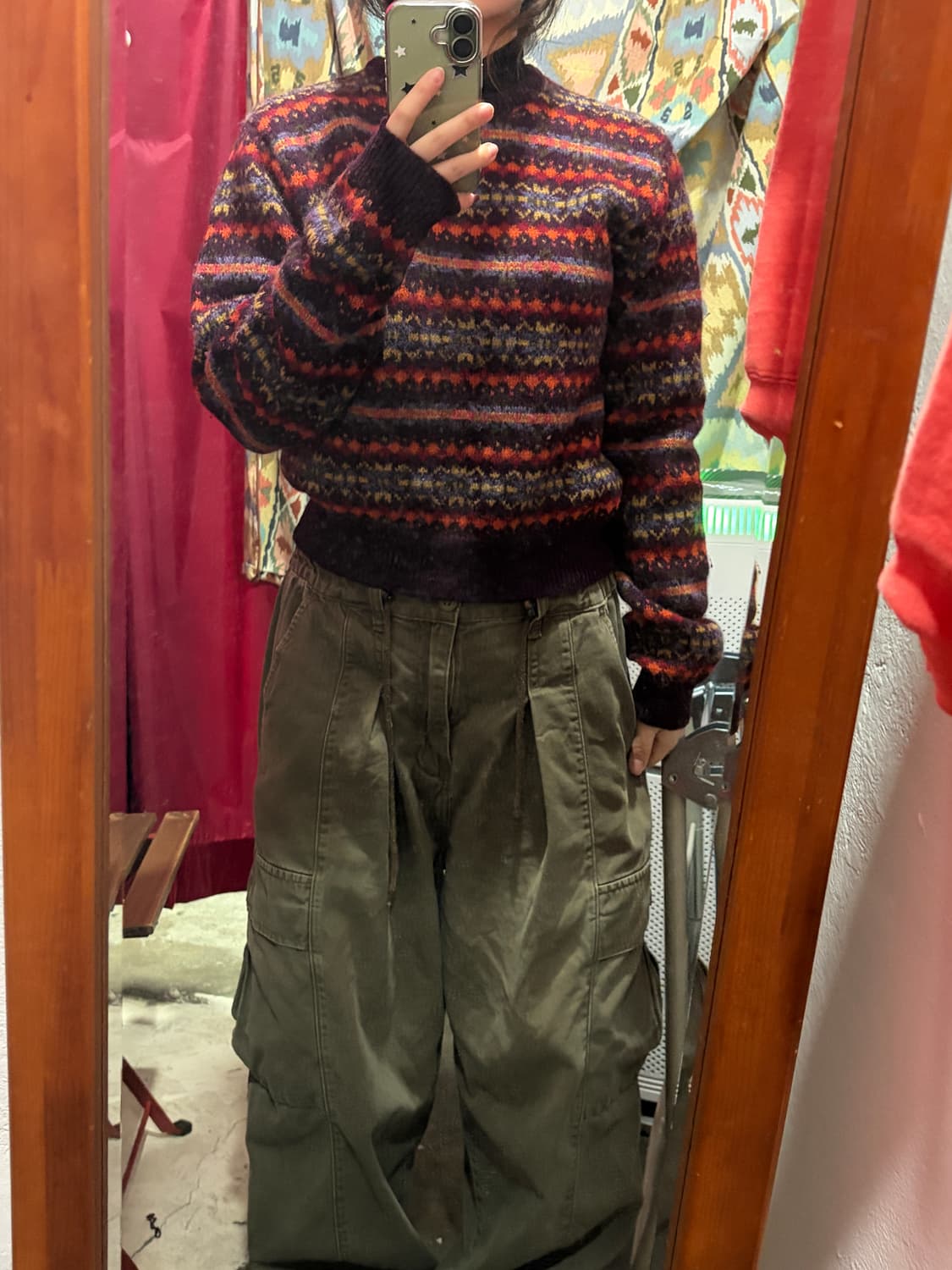 Shetland wool 100% 페어아일 크롭니트 상품이미지1