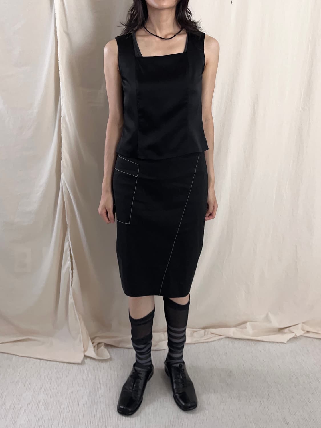 *JPN Carven  스퀘어넥 민소매 블라우스 상품이미지2
