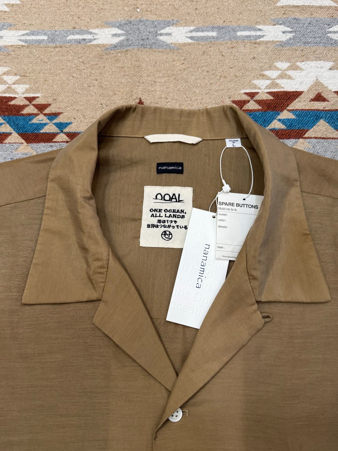 [L][105] 나나미카 오픈카라 셔츠 베이지 (CUPRO) 상품이미지7