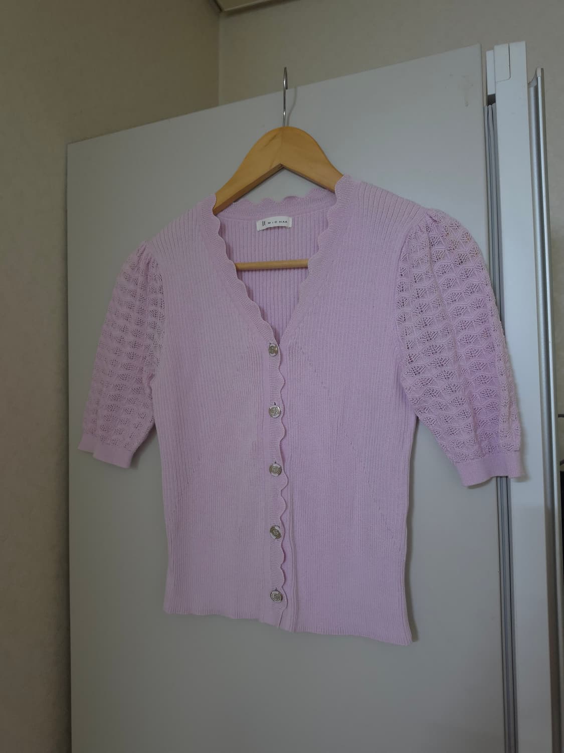 잇미샤 반팔 니트 가디건 상품이미지1