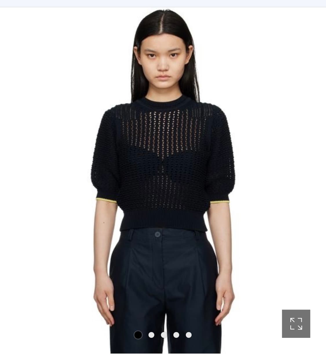 (해외XS) 메종키츠네 텍스처드 크롭 네이비 상품이미지1