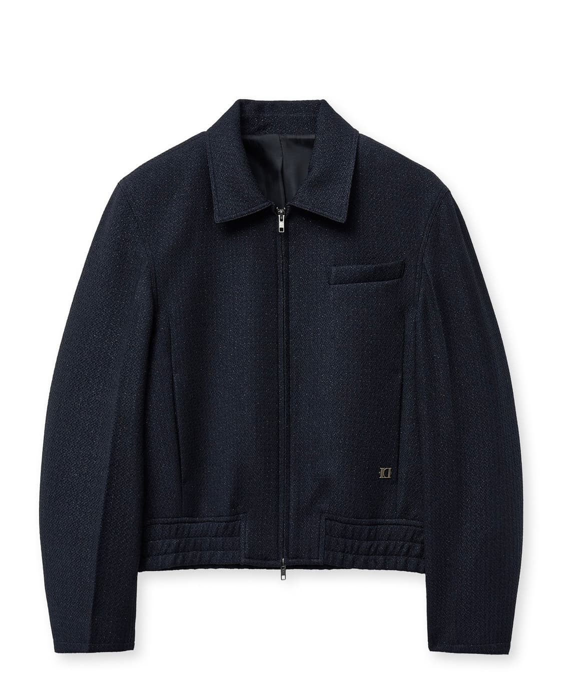 [48] 엘무드 플루이드 트위드 블루종 자켓 D네이비 상품이미지1