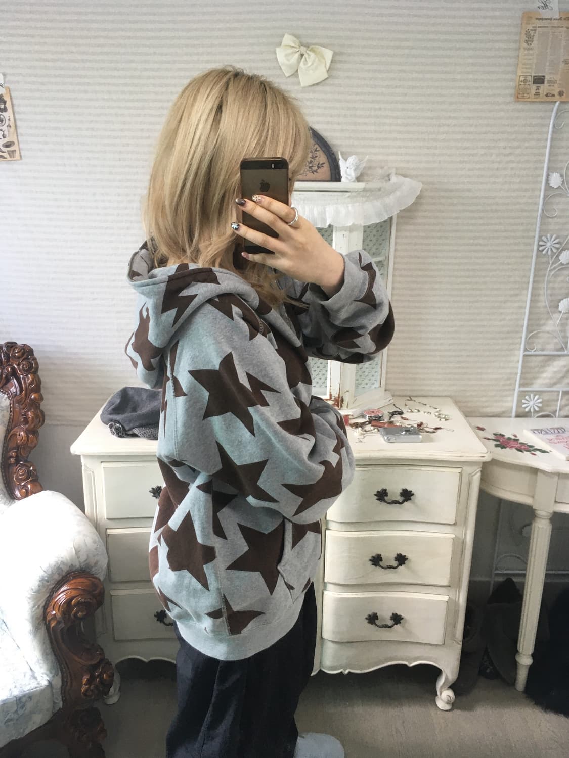 Bape 베이프 초코그레이 스타 후드집업 상품이미지5