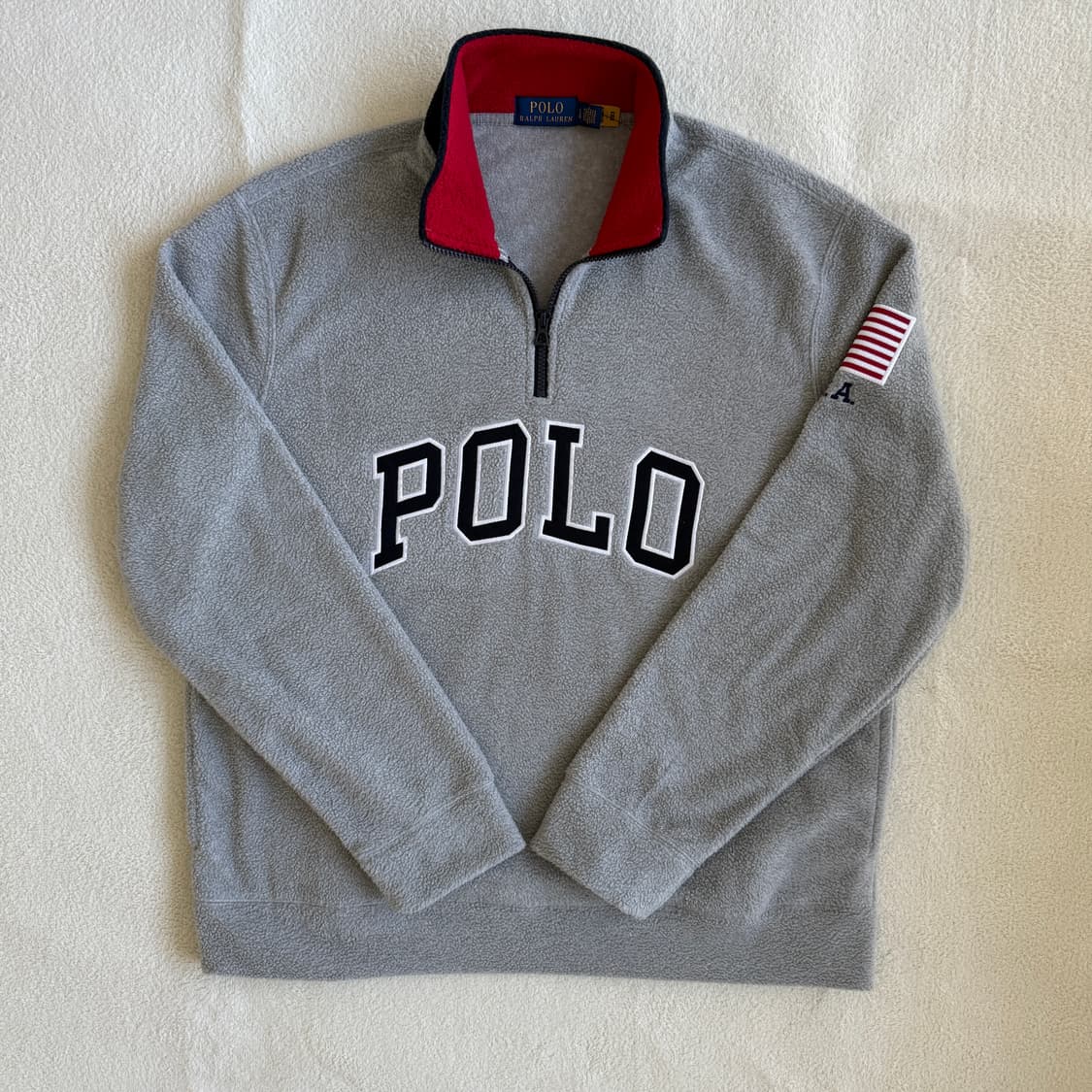 폴로랄프로렌 빅로고 성조기 하프집업 후리스 상품이미지2