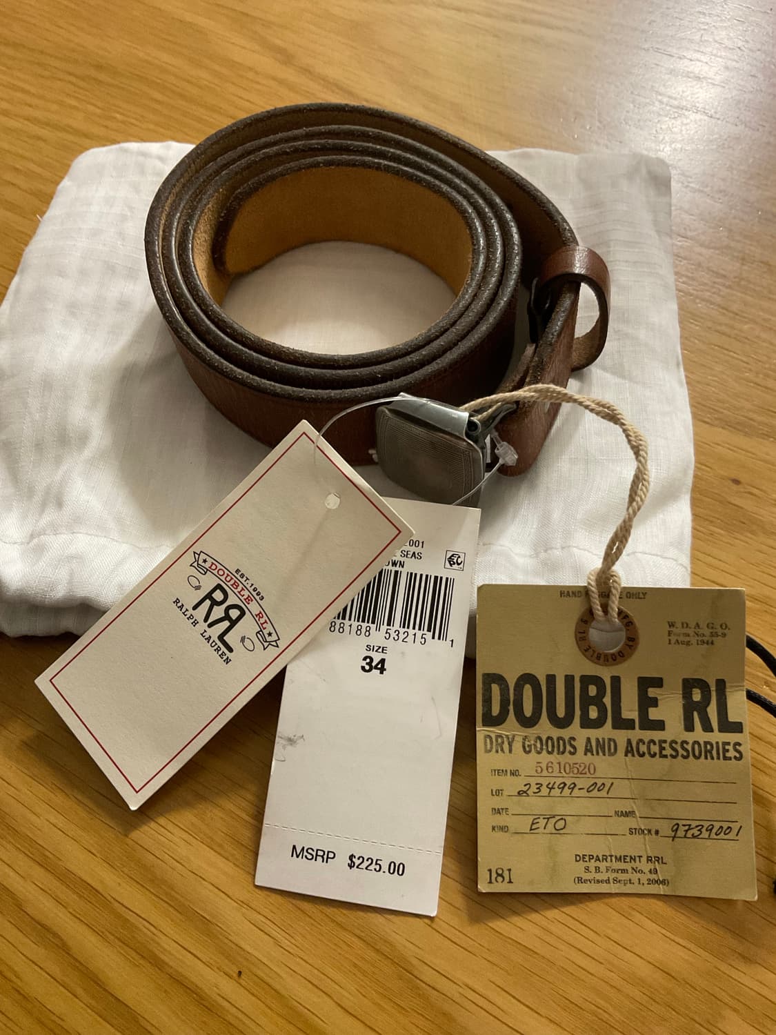 RRL 더블알엘 빈센스 레더 벨트 브라운 34 상품이미지1