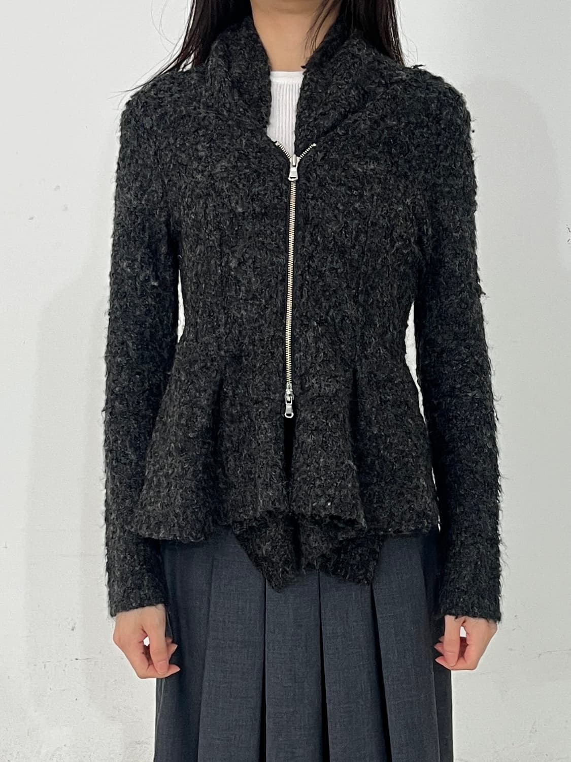 Draped 2way zip knit cd 상품이미지2