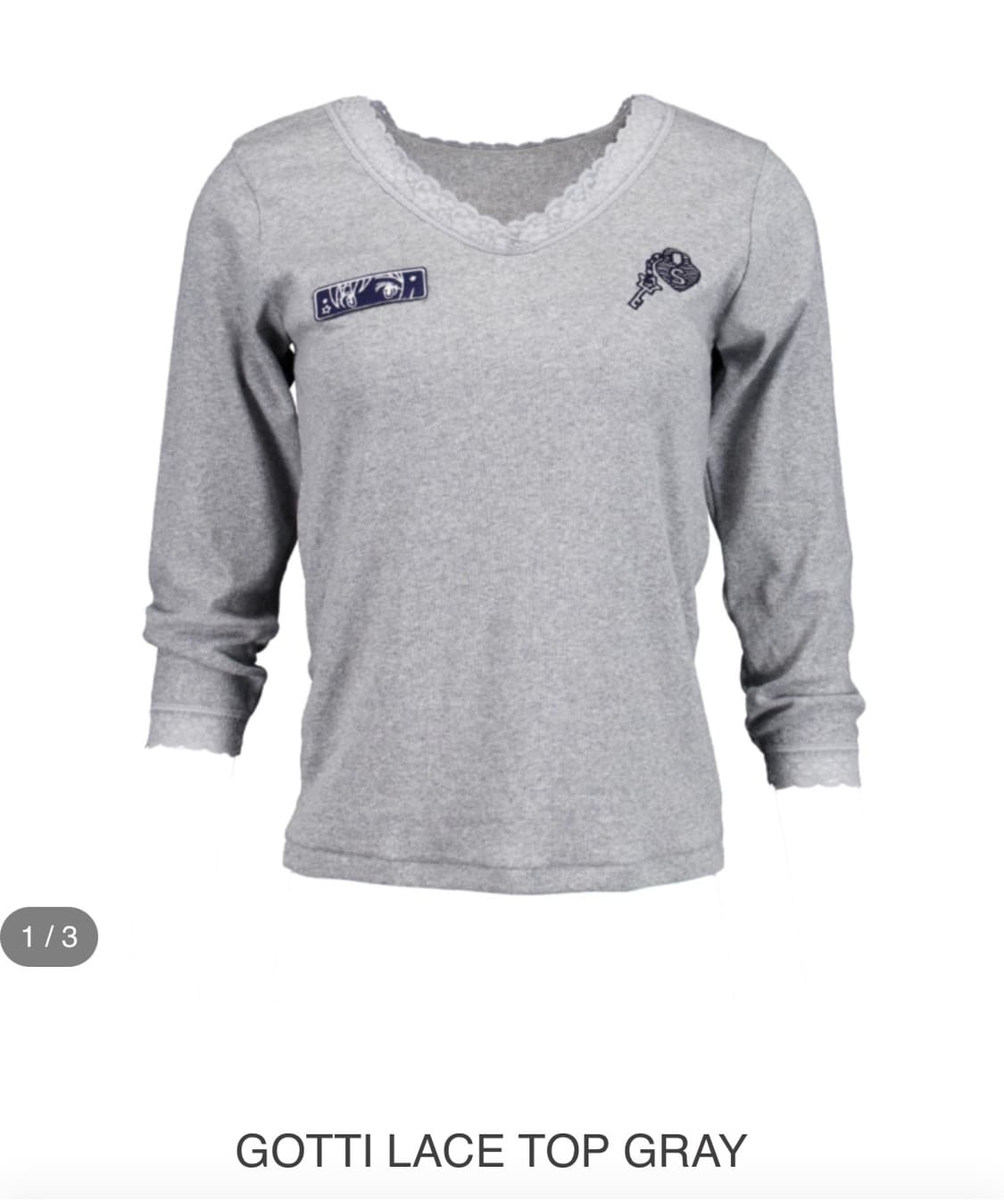 GOTTI LACE TOP GRAY 상품이미지1