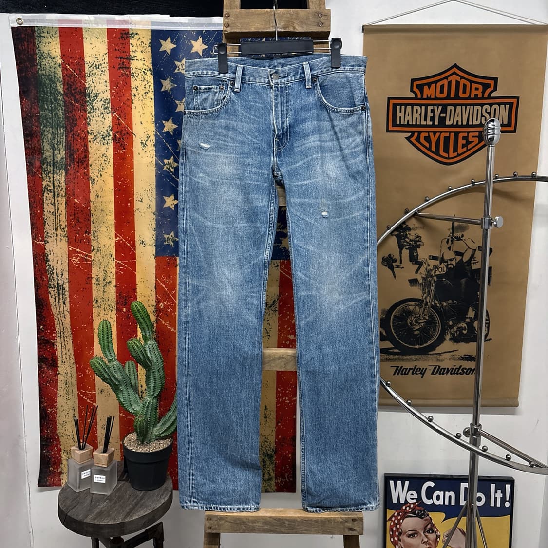 00s 리바이스 502 레더패치 빈티지페이딩 데님팬츠 N568 상품이미지1