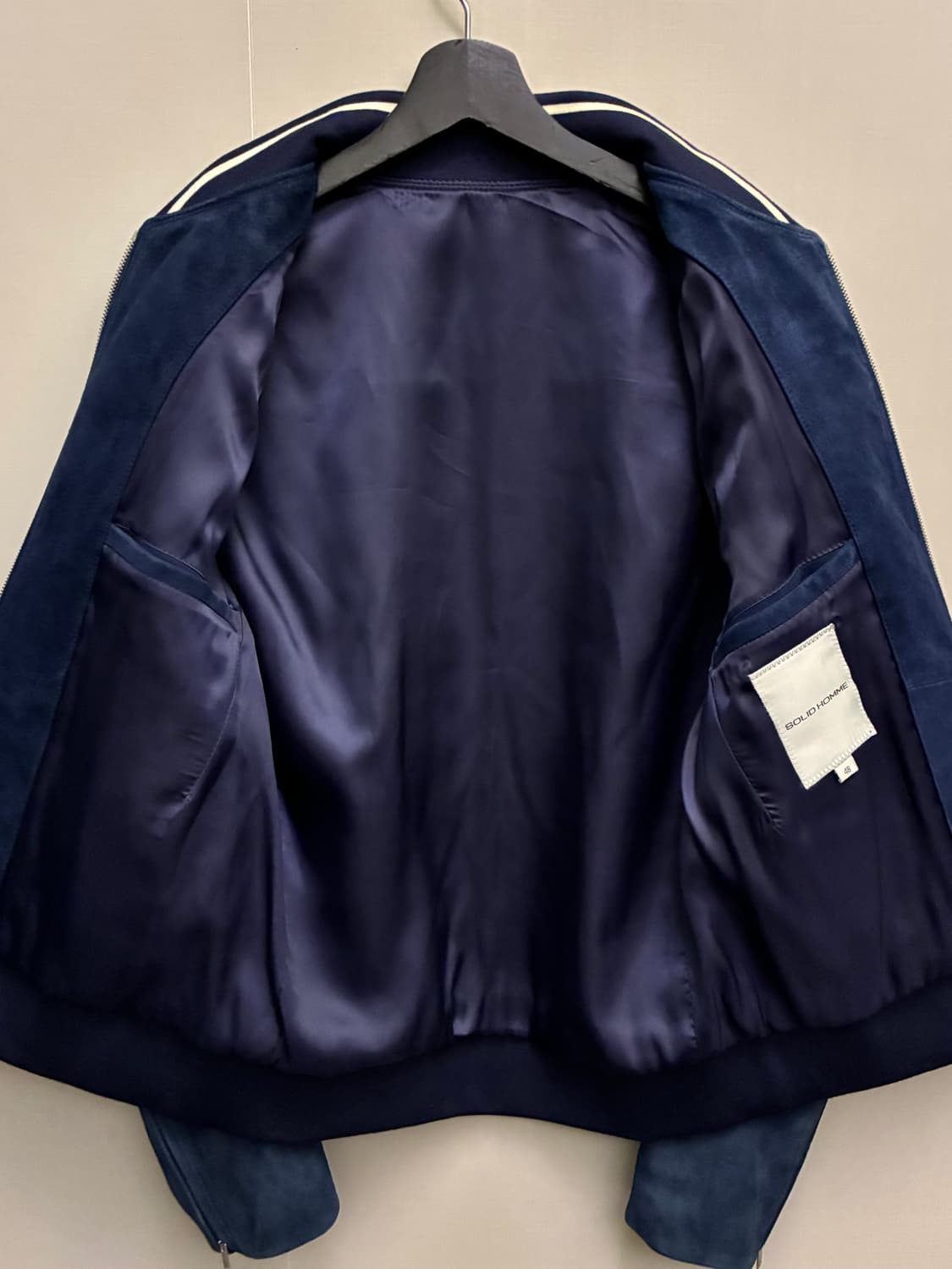 (48/97)솔리드옴므 고트스킨 염소가죽 스웨이드 블루종자켓 상품이미지9