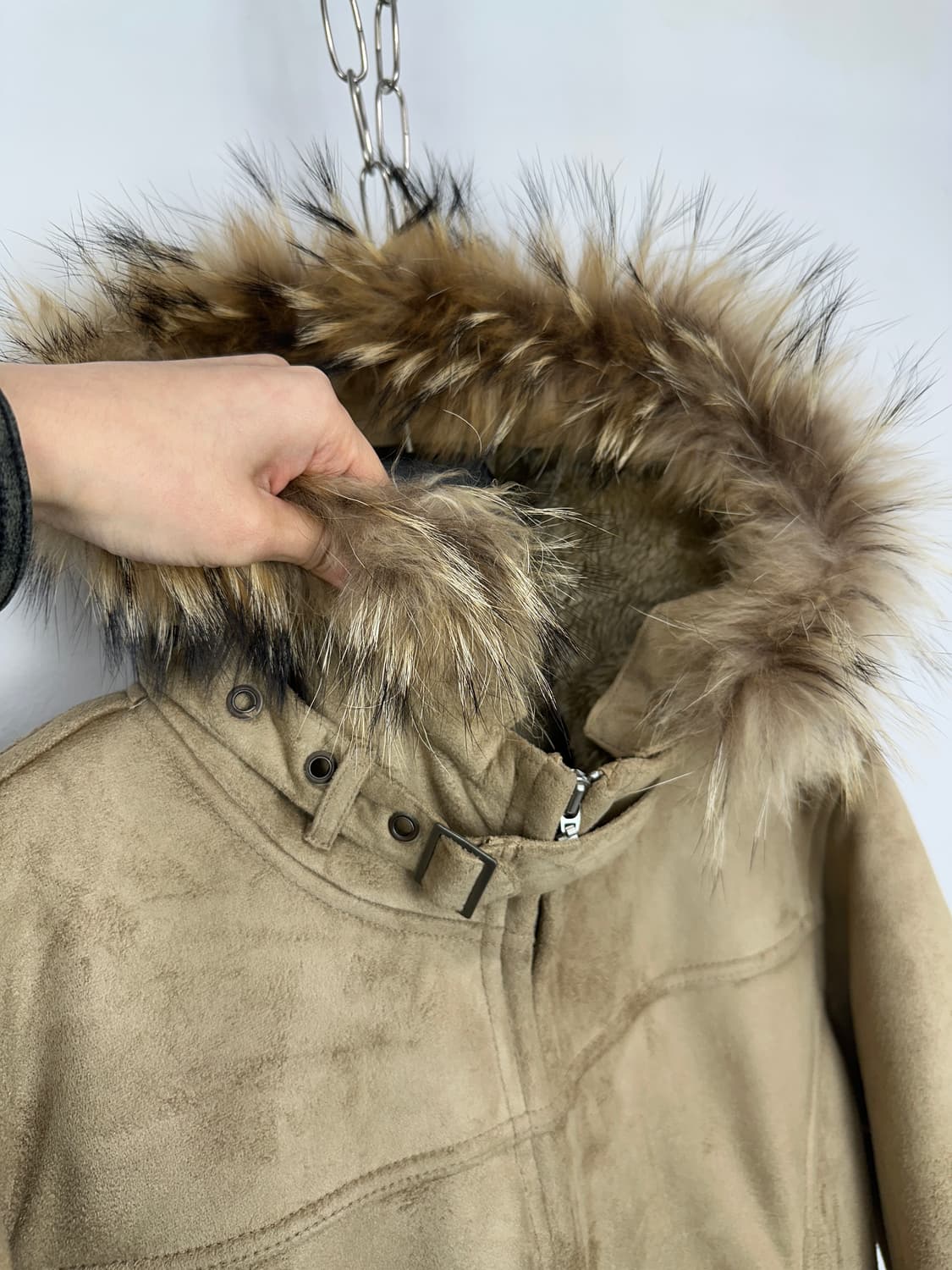 Navy produce suede fur jacket 상품이미지3