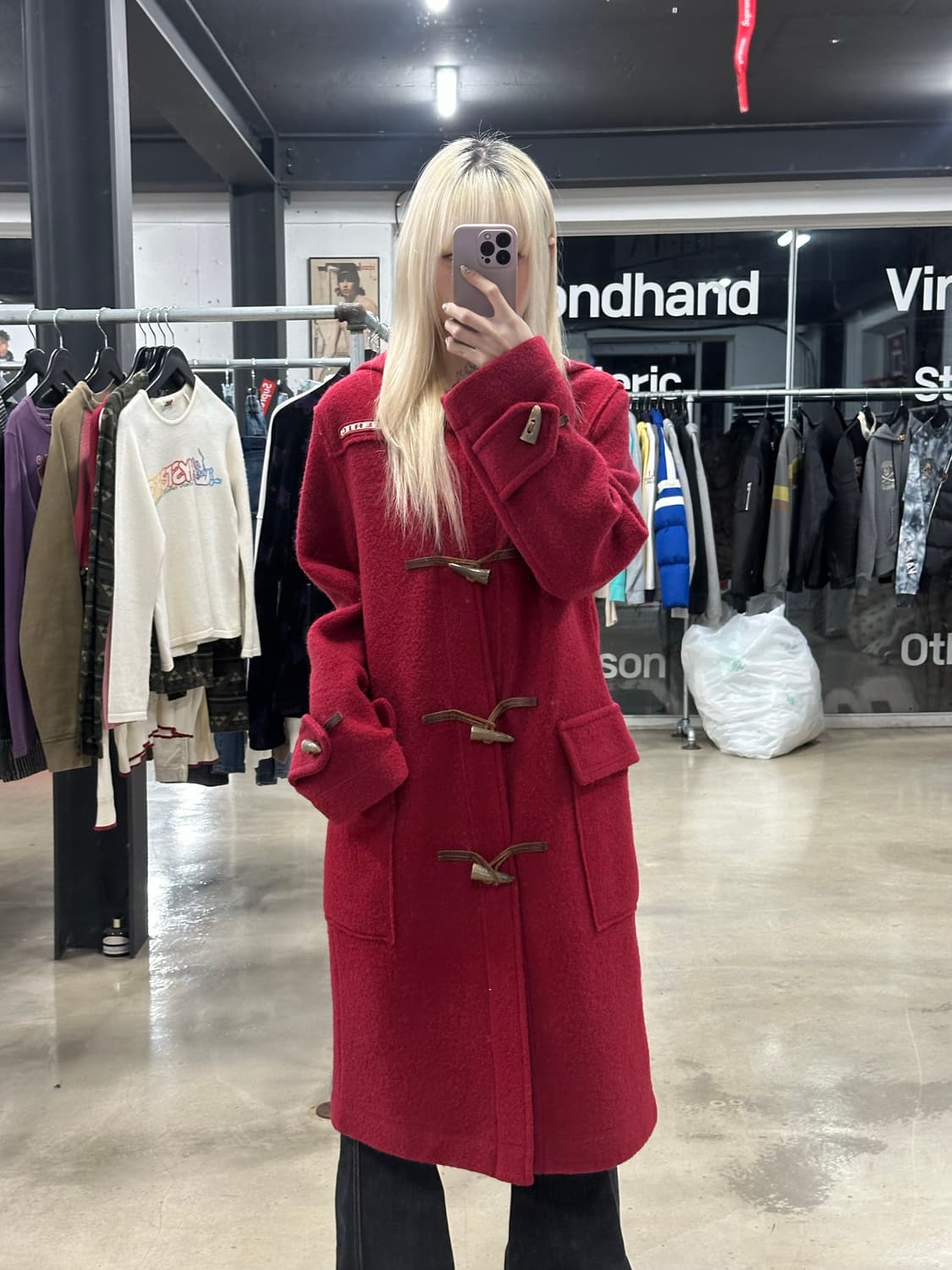 히스테릭 글래머 더블 울 코트 레드 상품이미지1