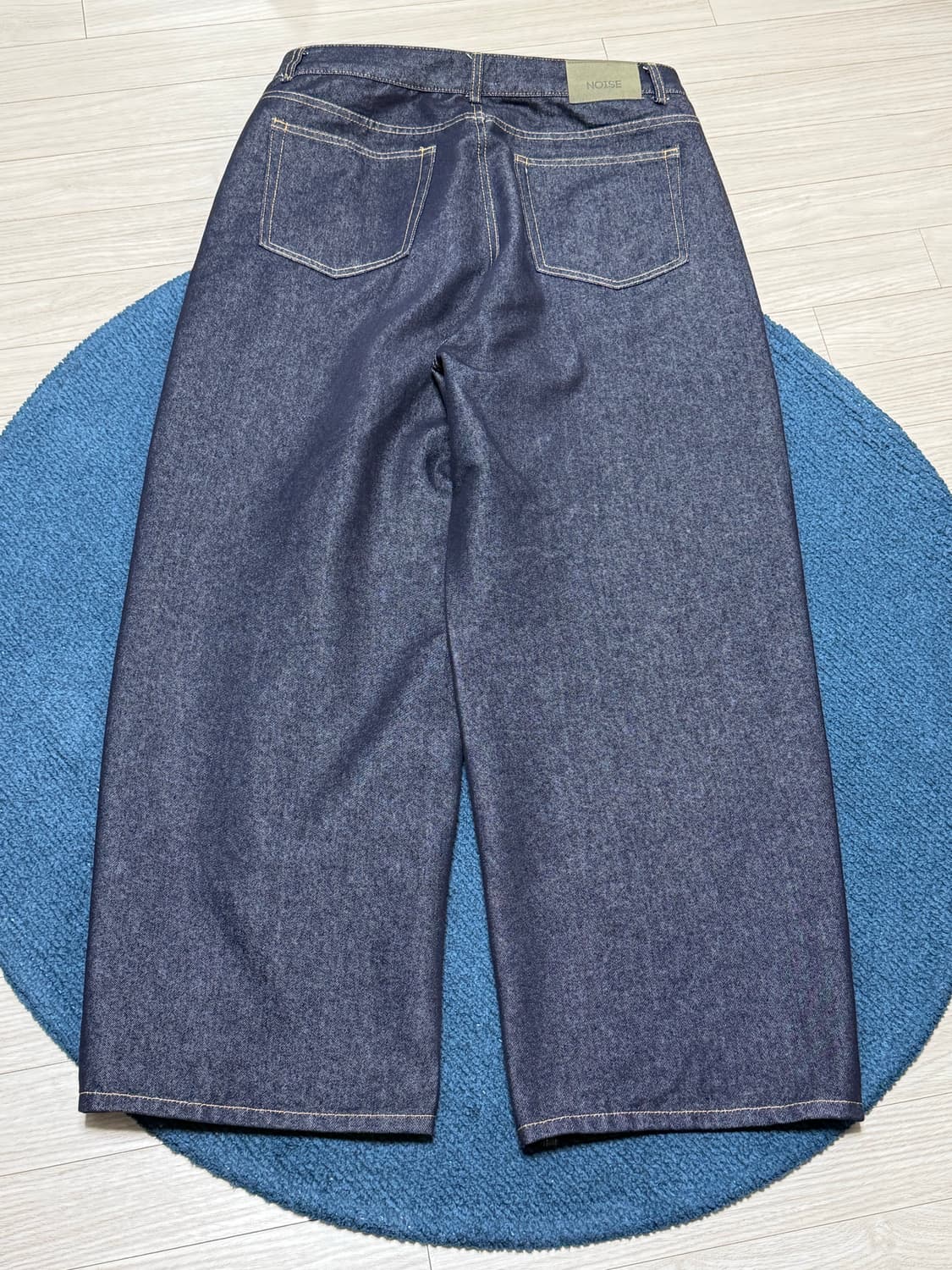 [L] 노이즈 워시드 딥 커브드 데님 팬츠 인디고 상품이미지3