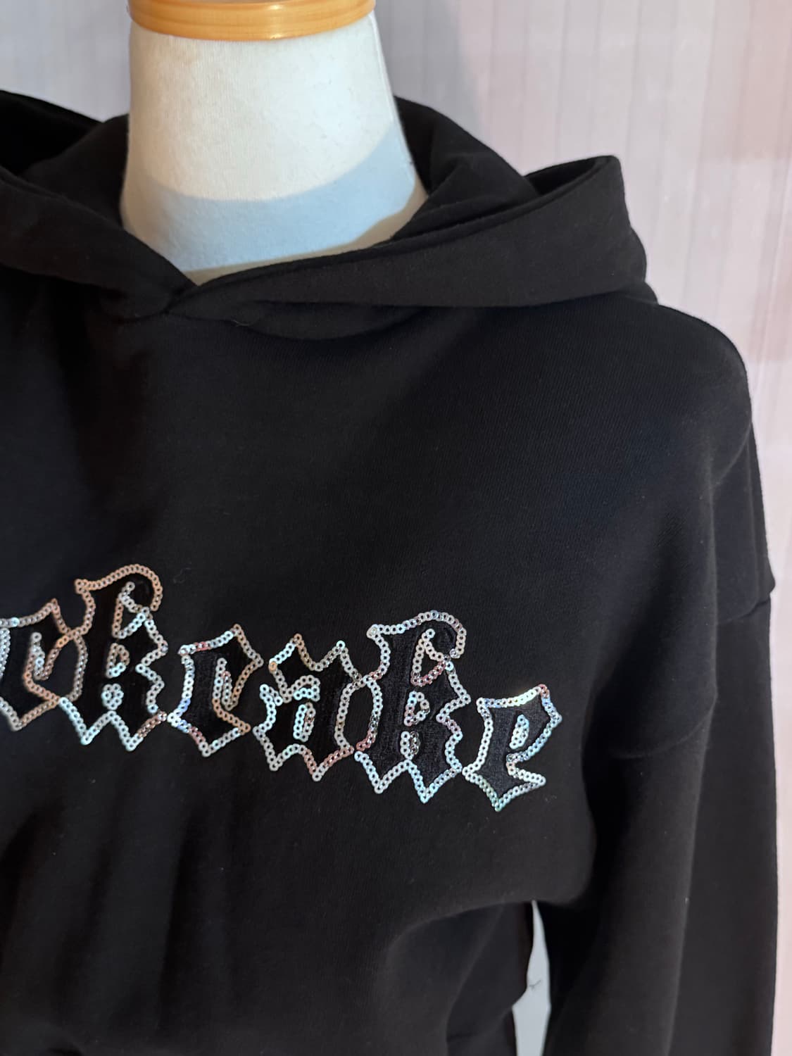 락케이크 스팽글 크롭 후드티 상품이미지2