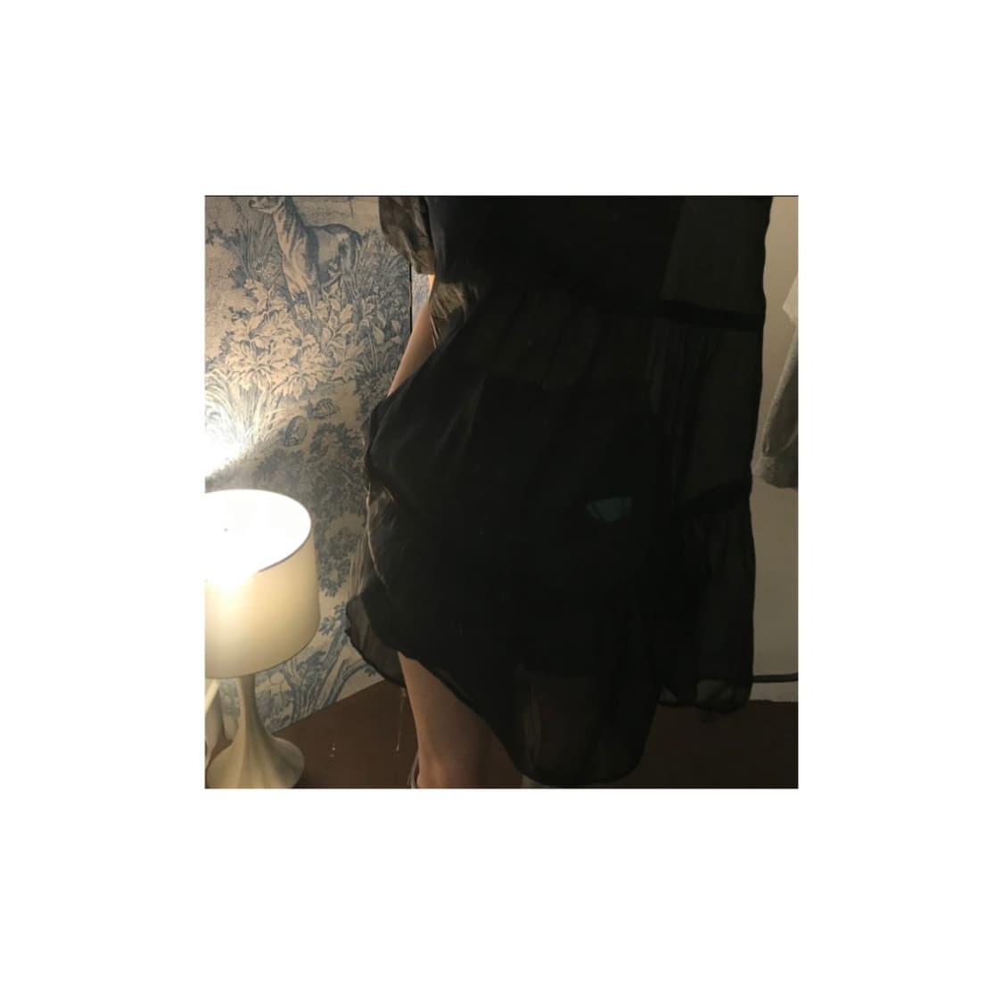 Blatz 루프 디테일 퍼프 미니 시스루 원피스 상품이미지3