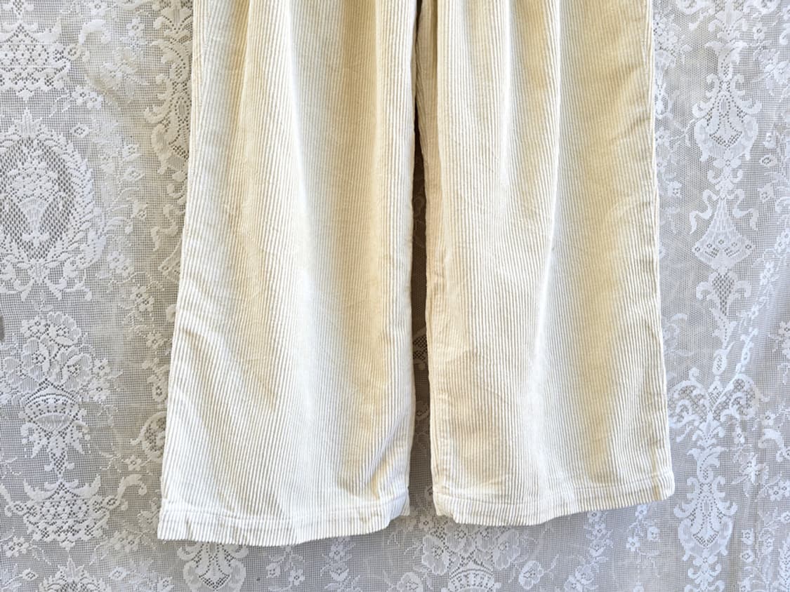 일본 도밍고 크림색 코듀로이 와일드 팬츠 새상품 상품이미지5