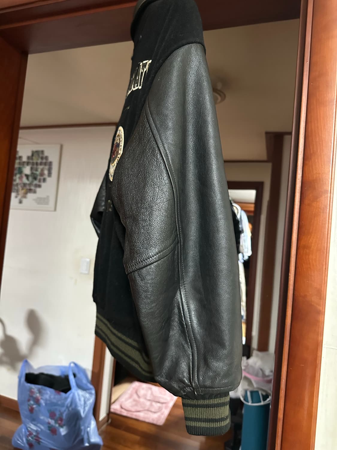 빈티지 바시티 자켓 블랙 M사이즈 상품이미지5