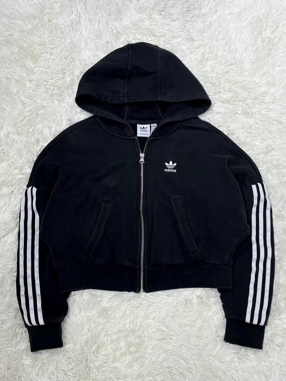 아디다스 크롭 삼선 후드집업 상품이미지4