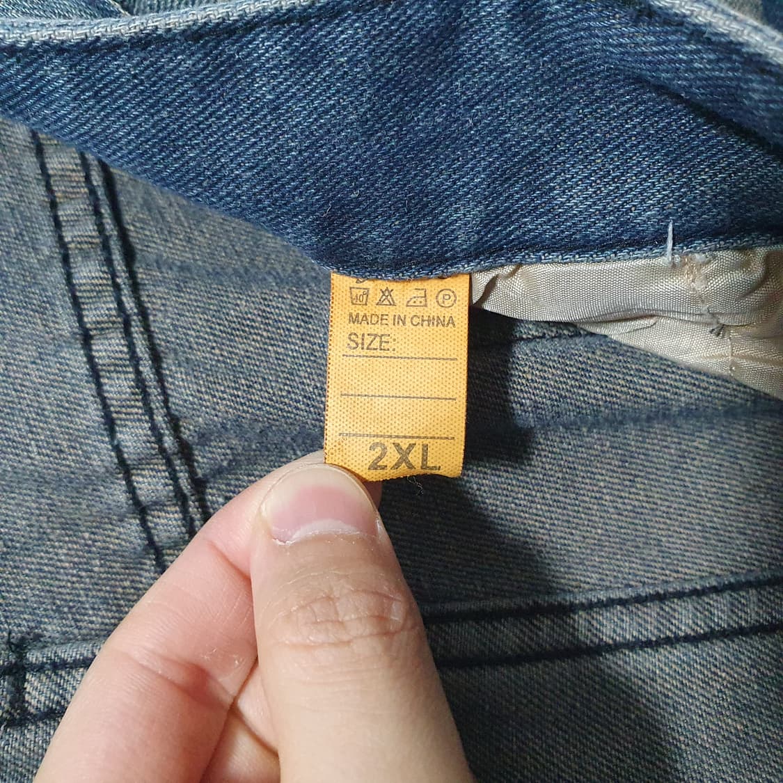 2XL) 빈티지 워싱 데님 팬츠 바지 샌드 스톤 와이드 청바지 33-34 상품이미지5