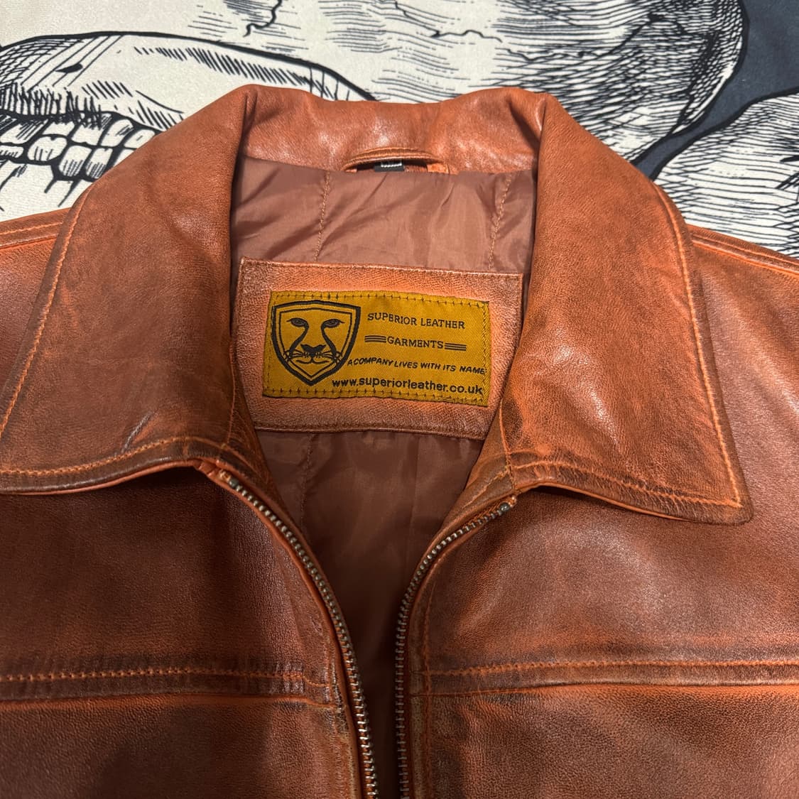 슈페리어 레더 봄버자켓 L사이즈 상품이미지5