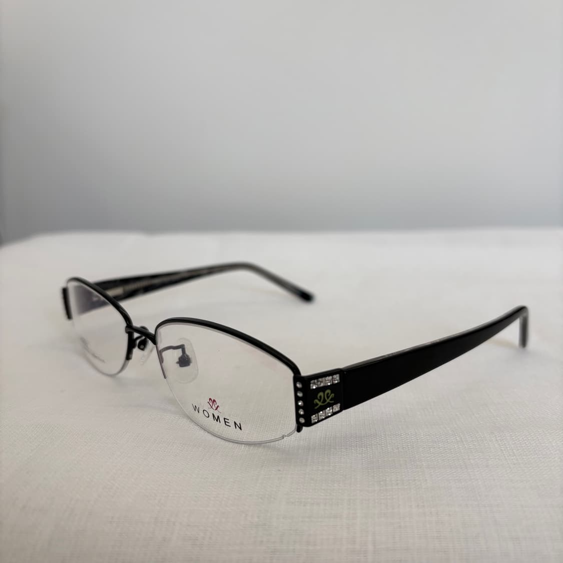 VENETIAN 블랙 큐빅 반무테 빈티지안경 상품이미지2