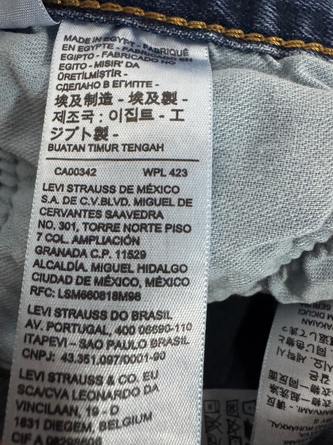 리바이스 501 빈티지 중청 워싱 버튼 데님팬츠 34 상품이미지4